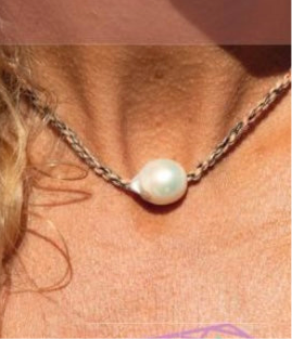 COTTON NECKLACE WITH PEARL
