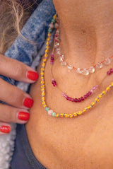 RUBY SHADED SECTION NECKLACE