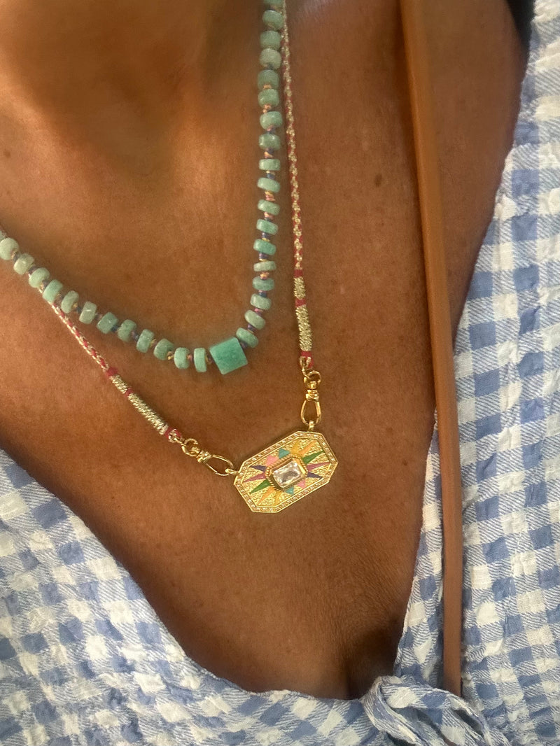 CANDIES CUBE AMAZONITE NECKLACE
