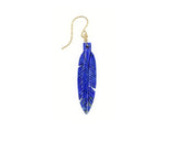 LAPIS FEATHER EARRING