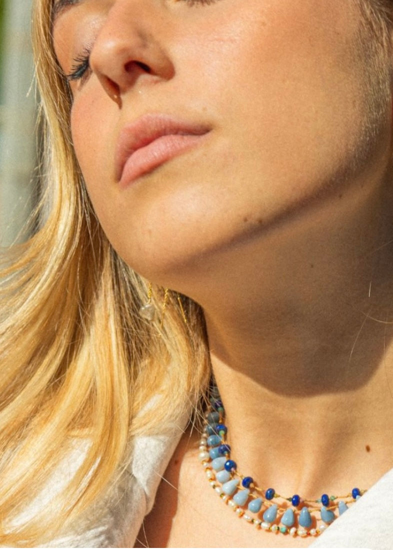 BLUE OPAL DROP NECKLACE