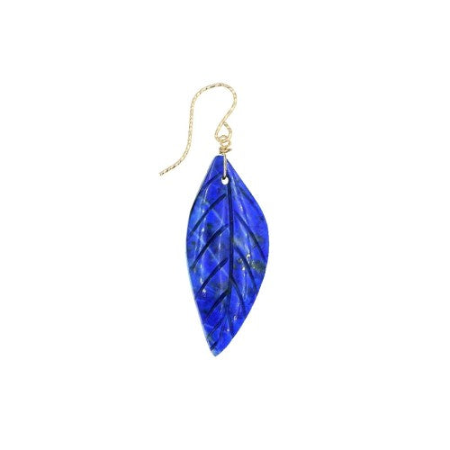LAPIS LEAF EARRING