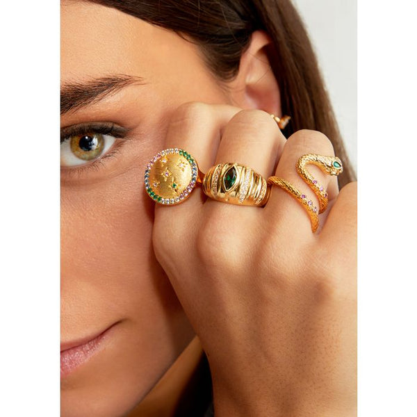 GREEN STONE MIRANDA RING