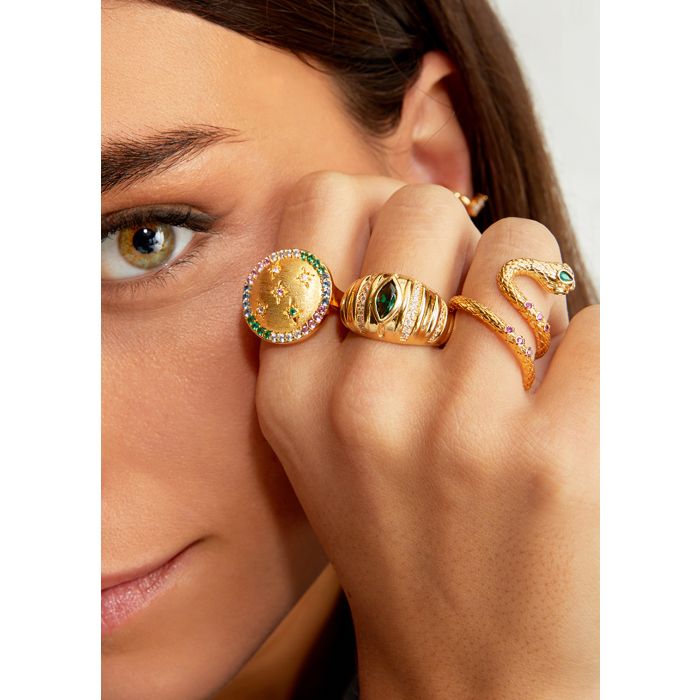 GREEN STONE MIRANDA RING